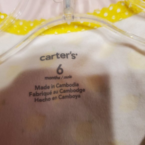 Carter's 6 Month Footed One Piece Yellow Lemons - Picture 8 of 8